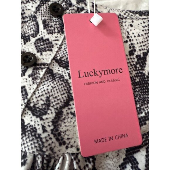 Snakeskin Print Womens Long Sleeve Blouse 3XL By Luckymore 65% Polyester 30% Ray - Picture 2 of 5